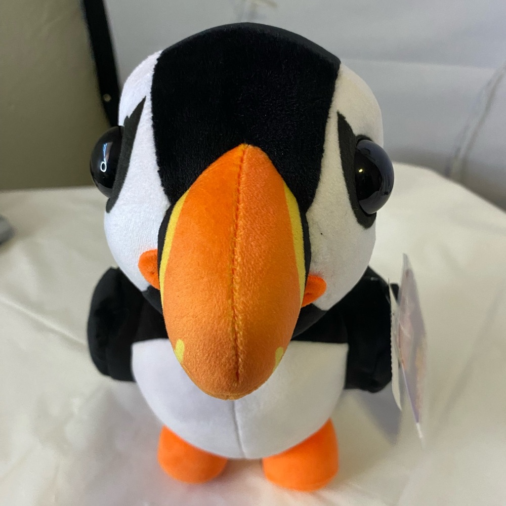 Plush Penguin Toy - Black, White, and Orange